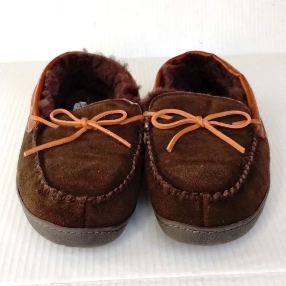 Bob Timberlake memory foam suede house shoes dk brown Size 13M lined soft comfy